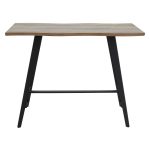 Tραπέζι μπαρ Fortitude pakoworld MDF καρυδί - πόδι μαύρο 140x70x103.5εκ - Image 2