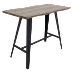 Tραπέζι μπαρ Fortitude pakoworld MDF καρυδί - πόδι μαύρο 140x70x103.5εκ - Image 3