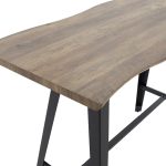 Tραπέζι μπαρ Fortitude pakoworld MDF καρυδί - πόδι μαύρο 140x70x103.5εκ - Image 4
