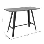 Tραπέζι μπαρ Fortitude pakoworld MDF καρυδί - πόδι μαύρο 140x70x103.5εκ - Image 5