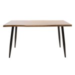 Τραπέζι Neve pakoworld MDF καρυδί-πόδι μεταλλικό μαύρο 140x80x75εκ - Image 2
