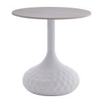 Βοηθητικό τραπέζι Fabron Inart λευκό sintered stone Φ50x52εκ - Image 2