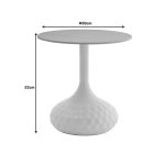 Βοηθητικό τραπέζι Fabron Inart λευκό sintered stone Φ50x52εκ - Image 5