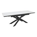 Τραπέζι Rogemi pakoworld sintered stone -γκρι mdf-μαύρο μέταλλο 160-200x90x75εκ - Image 2