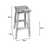 Σκαμπό Waroby pakoworld ξύλινο σε φυσικη απόχρωση 32x32x46εκ - Image 3