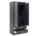Ντουλάπα ρούχων δίφυλλη OLYMPUS pakoworld χρώμα wenge 81x57x183εκ - Image 5