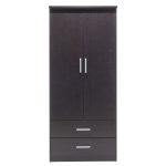 Ντουλάπα ρούχων δίφυλλη OLYMPUS pakoworld χρώμα wenge 81x57x183εκ - Image 6
