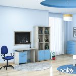 Βιβλιοθήκη παιδική σύνθετη Looney pakoworld χρώμα castillo-μπλε 80,5x36,5x183,5εκ - Image 2