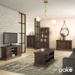 Έπιπλο τηλεόρασης Mozart pakoworld χρώμα καρυδί 121x40x65εκ - Image 3