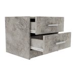 Κομοδίνο OLYMPUS pakoworld με 2 συρτάρια χρώμα antique ανθρακί 47.5x40.5x40.5εκ - Image 3