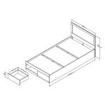 Κρεβάτι Olympus pakoworld με συρτάρι σε sonoma απόχρωση 100x200εκ - Image 6