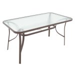 Τραπέζι Ensure pakoworld μέταλλο καφέ-γυαλί 120x70x70εκ - Image 3