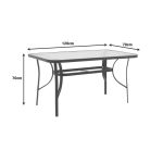 Τραπέζι Ensure pakoworld μέταλλο καφέ-γυαλί 120x70x70εκ - Image 5
