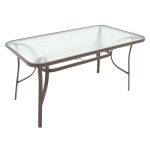 Τραπέζι Ensure pakoworld μέταλλο καφέ-γυαλί 140x80x70εκ - Image 3