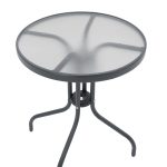 Τραπέζι Watson pakoworld μέταλλο ανθρακί-γυαλί Φ60x70εκ - Image 3