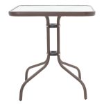Τραπέζι Watson pakoworld μέταλλο καφέ-γυαλί 70x70x70εκ - Image 2
