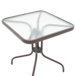 Τραπέζι Watson pakoworld μέταλλο καφέ-γυαλί 70x70x70εκ - Image 3