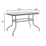 Τραπεζαρία Valor-Calan σετ 5τεμ pakoworld μέταλλο-textilene καφέ 110x60x70εκ - Image 4