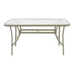 Τραπέζι Ensure pakoworld μέταλλο σαμπανιζέ-γυαλί 140x80x70εκ - Image 2