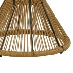 Τραπέζι Mabil pakoworld rattan φυσικό-γυαλί Φ50x55εκ - Image 4