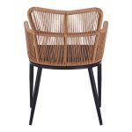 Πολυθρόνα Naoki pakoworld pe rattan -metal σε φυσική απόχρωση με μαύρα πόδια/μαξιλάρι 59x62.5x78εκ - Image 6