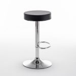 Σκαμπό Bar ArteLibre LORTHA Πτυσσόμενο Μαύρο PU/Μέταλλο Φ39x64-86cm - Image 5
