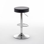 Σκαμπό Bar ArteLibre LORTHA Πτυσσόμενο Μαύρο PU/Μέταλλο Φ39x64-86cm - Image 6