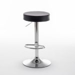 Σκαμπό Bar ArteLibre LORTHA Πτυσσόμενο Μαύρο PU/Μέταλλο Φ39x64-86cm - Image 8