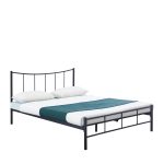 Κρεβάτι Διπλό ArteLibre ROSE Μαύρο Μέταλλο 208x159x100cm (Στρώμα 150x200cm)