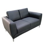 Καναπές Τριθέσιος ArteLibre ELFRIC Μαύρο PU 190x81x81cm - Image 3