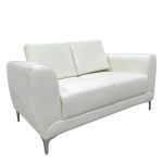 Καναπές Τριθέσιος ArteLibre ELFRIC Λευκό PU 190x81x81cm - Image 4