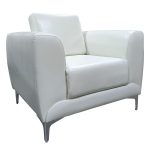 Πολυθρόνα ArteLibre ELFRIC Λευκό PU 89x81x81cm