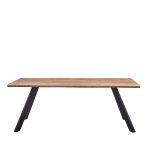Τραπέζι Τραπεζαρίας ArteLibre AOSA Honey Maple/Μαύρο MDF/Μέταλλο 160x90x76cm - Image 2