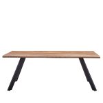 Τραπέζι Τραπεζαρίας ArteLibre AOSA Honey Maple/Μαύρο MDF/Μέταλλο 180x90x76cm - Image 2