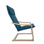 Πολυθρόνα ArteLibre NORDVIK Μπλε/Φυσικό Ύφασμα/Ξύλο 60x71x105cm - Image 2