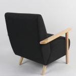 Πολυθρόνα ArteLibre GREVILLEA Μαύρο/Φυσικό Ύφασμα/Ξύλο 82x70.5x85cm - Image 3