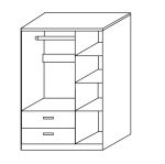 Ντουλάπα ArteLibre TUBEROSA Φυσικό Μοριοσανίδα 120x50x180cm - Image 2