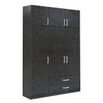 Ντουλάπα ArteLibre BENGTA Μαύρο Μοριοσανίδα 150x60x240cm