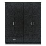 Ντουλάπα ArteLibre HOYA WAX Μαύρο Μοριοσανίδα 119x42x181cm