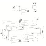 Έπιπλο Τηλεόρασης ArteLibre Sarakino Μαύρο 120x30x44cm - Image 6