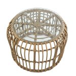 Τραπεζάκι Κήπου ArteLibre ALBIUS Φυσικό Rattan/Μέταλλο/Γυαλί Φ50x35cm - Image 2
