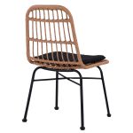 Καρέκλα Κήπου ArteLibre AFRANIUS Φυσικό/Μαύρο Rattan/Μέταλλο 47x50x85cm - Image 3