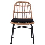 Καρέκλα Κήπου ArteLibre AFRANIUS Φυσικό/Μαύρο Rattan/Μέταλλο 47x50x85cm - Image 4