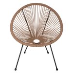 Πολυθρόνα Κήπου ArteLibre APRONIUS Φυσικό/Μαύρο Rattan/Μέταλλο 71x73x77cm - Image 4