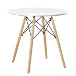 Τραπέζι ArteLibre RAPTOR Λευκό MDF/Ξύλο Φ80x74cm