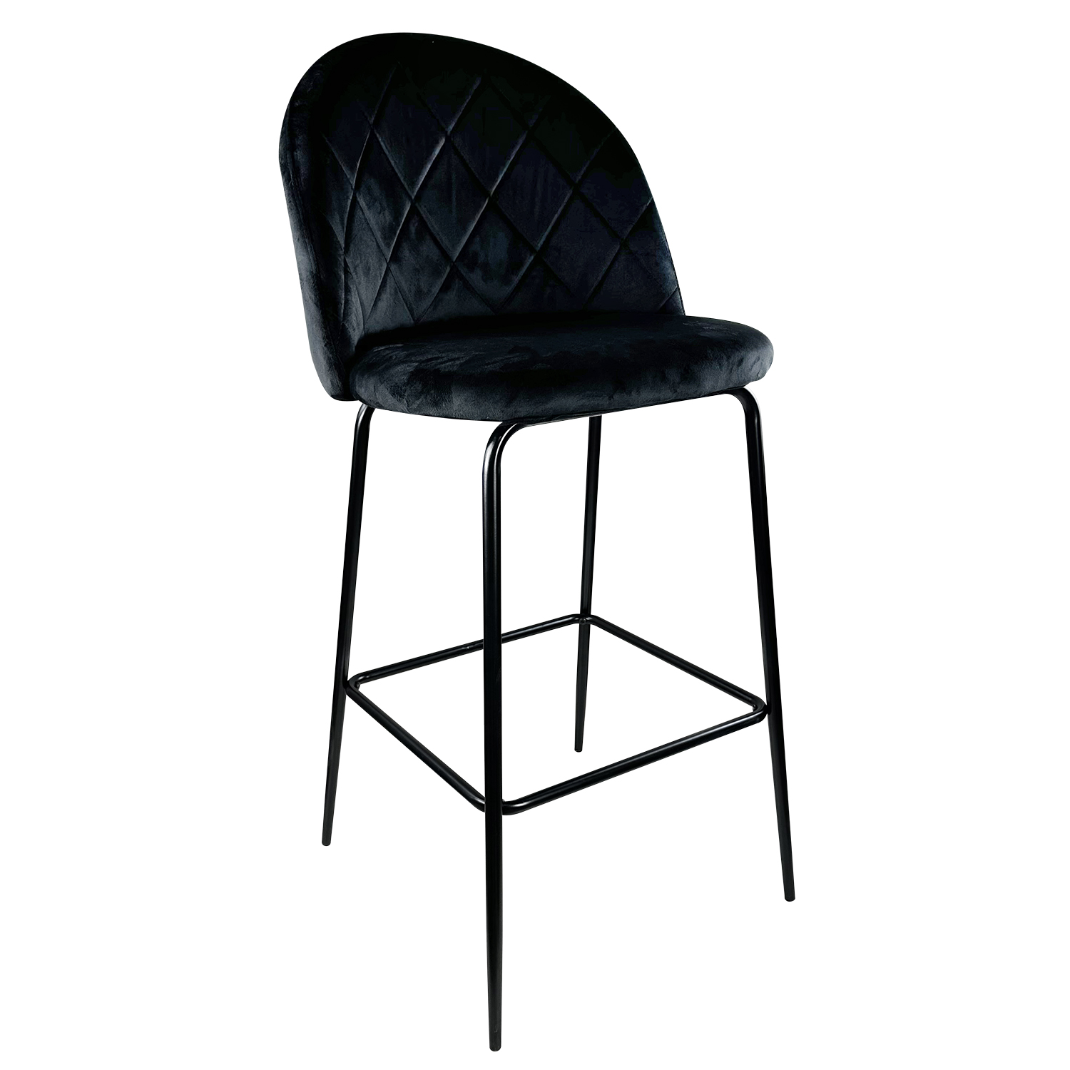 14600087 Σκαμπό Bar ArteLibre UNDERHILL Μαύρο Βελούδο/Μέταλλο 45x53x107cm - Image 1