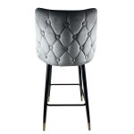 Σκαμπό Bar ArteLibre MANHATTAN Γκρι/Μαύρο Βελούδο/Μέταλλο 51x57x110cm - Image 2