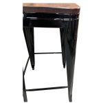 Σκαμπό Bar ArteLibre Βιομηχανικού Τύπου Vintage MOLERO II Μαύρο/Καφέ Μέταλλο/Ξύλο 44x44x94cm - Image 7