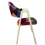 Καρέκλα Τραπεζαρίας ArteLibre SOLANA Patchwork Ύφασμα/Μέταλλο 51x51x81cm - Image 3