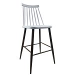 Σκαμπό Bar ArteLibre MARANTA Λευκό/Καρυδί PP/Μέταλλο 45x46x97cm